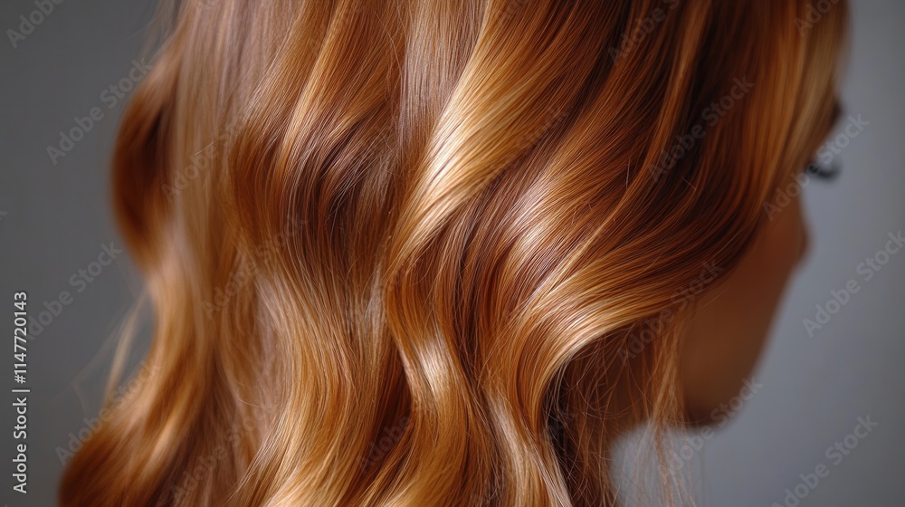 Close-up of wavy, shiny hair showcasing rich, warm tones. Close-up of wavy, shiny hair showcasing rich, warm tones.