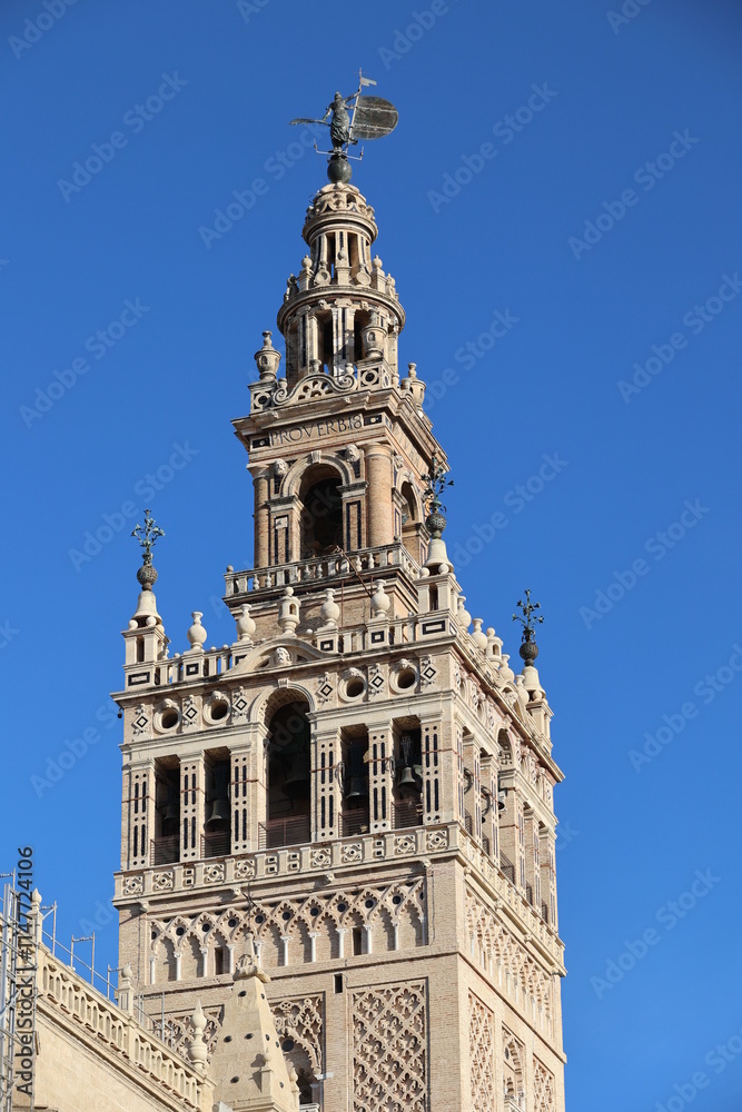 The Giralda is the bell tower of the Cathedral of Seville, Andalusia, Spain The Giralda is the bell tower of the Cathedral of Seville, Andalusia, Spain