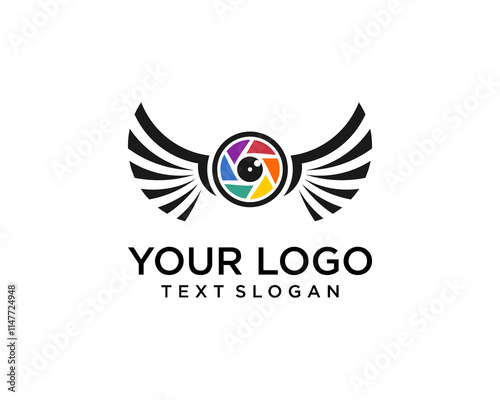 Camera and wings logo
