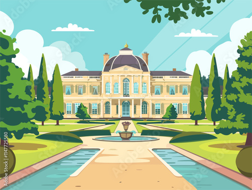 Animated Historical Estate Landscape: A Majestic Journey through Time