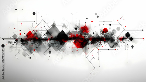 Abstract Geometric Background Illustration Red Black Grey