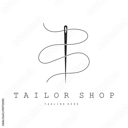 Tailor or textile logo vector flat design