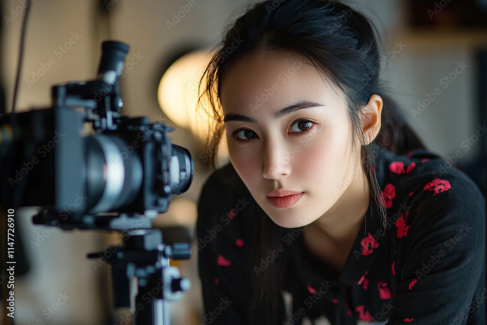 Professional photographer capturing a shot generative AI Professional photographer capturing a shot generative AI