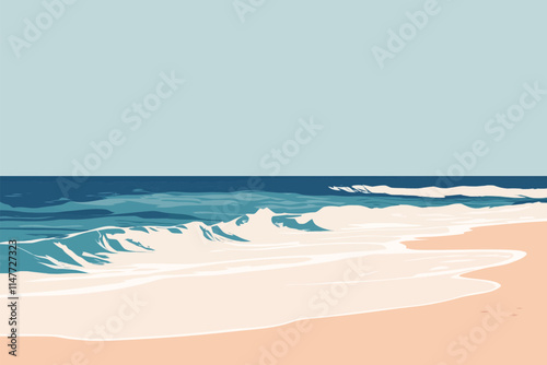 Vibrant Sunset Reflection on Ocean Shoreline