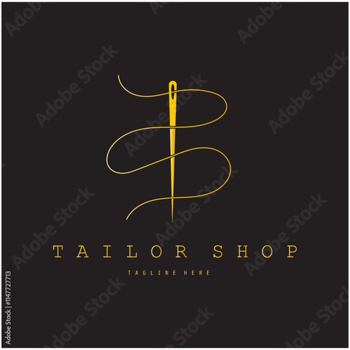 Tailor or textile logo vector flat design