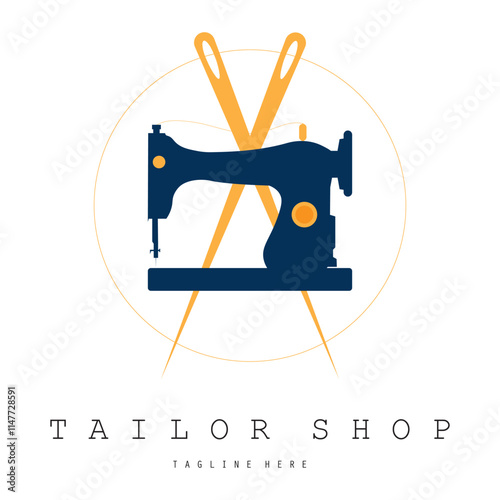 Tailor or textile logo vector flat design