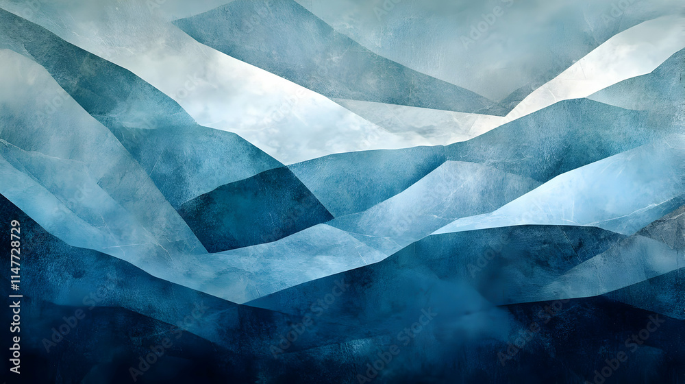 custom made wallpaper toronto digitalAbstract Blue Ice Mountain Illustration