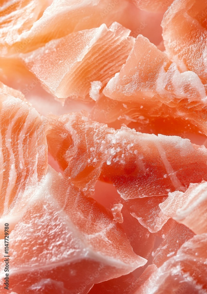Fototapeta premium Close-Up of Salted Salmon Texture, Detailed Food Photography