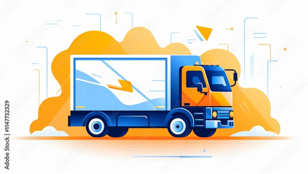 Fast Delivery Truck in Motion: A Modern Vector Illustration Fast Delivery Truck in Motion: A Modern Vector Illustration