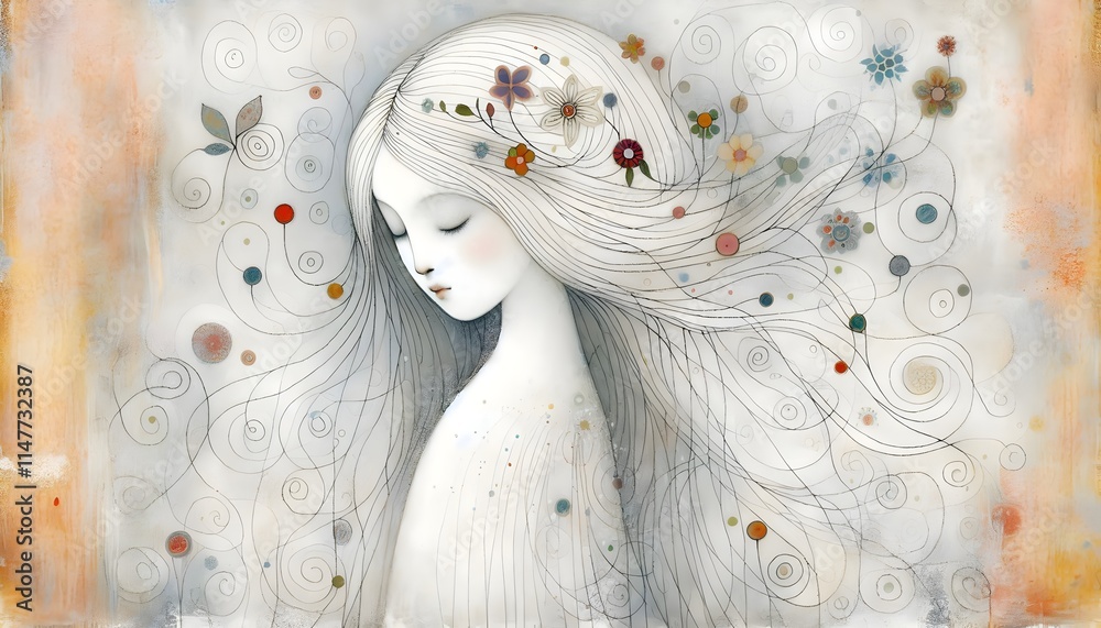 Naklejka premium Susurros de Primavera: Espíritus de la Naturaleza