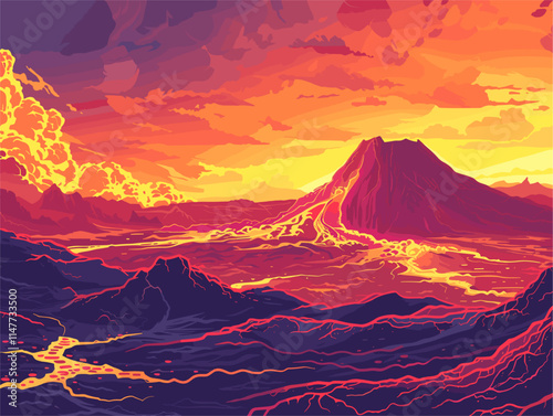 Fascinating Lava Fields: A Vibrant Tapestry of Solidified Earth for Animators