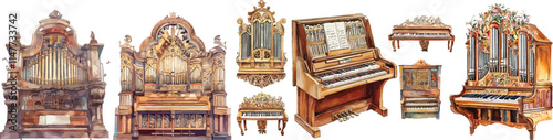 organ watercolor clipart