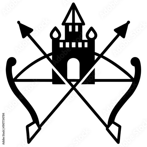 Crossbows and longbows silhouette vector icon illustration,crossbow,longbow on white background.