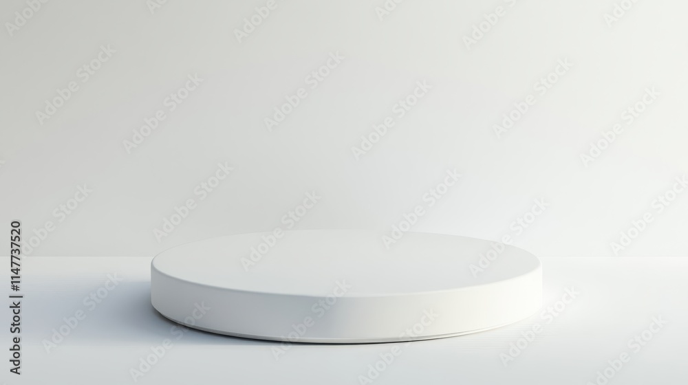 White Circular Platform Minimalist Display Stand White Circular Platform Minimalist Display Stand
