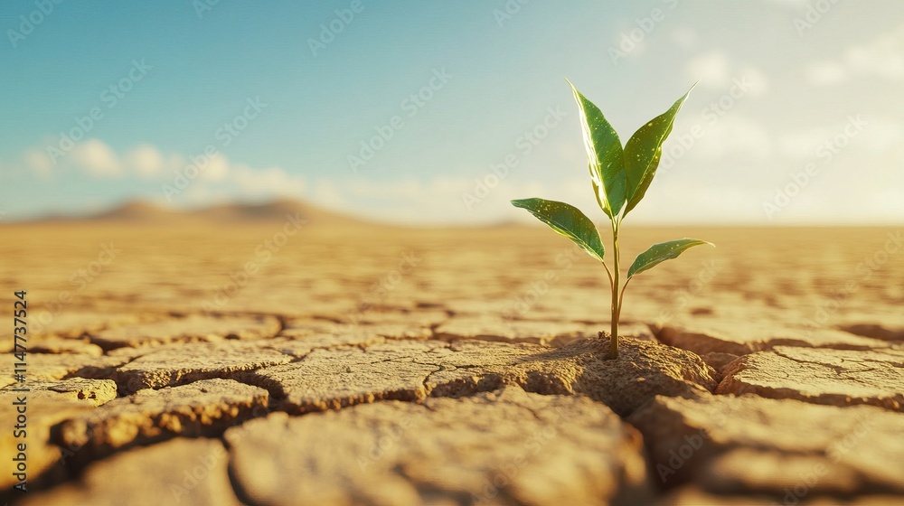 Plants that sprout alone in cracked deserts, hope and resilience to extreme weather, vast dry land under the sky, climate change, the forces of nature in environmental challenges. Plants that sprout alone in cracked deserts, hope and resilience to extreme weather, vast dry land under the sky, climate change, the forces of nature in environmental challenges.