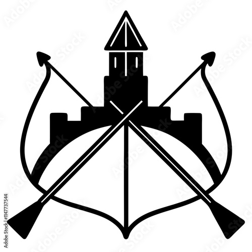 Crossbows and longbows silhouette vector icon illustration,crossbow,longbow on white background.