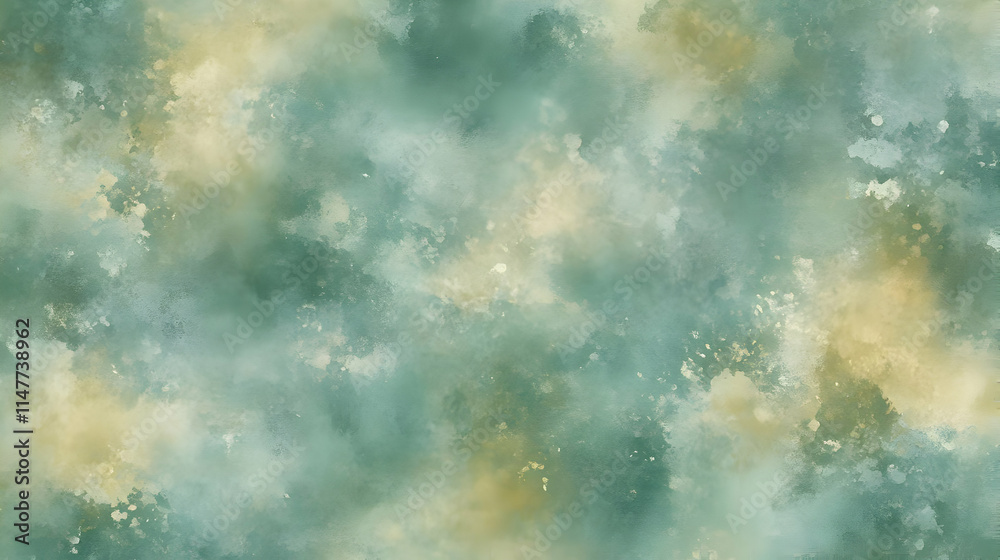 Obraz premium Abstract Green and Gold Watercolor Background