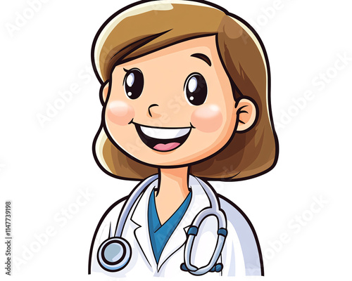 a cartoon of a woman doctor