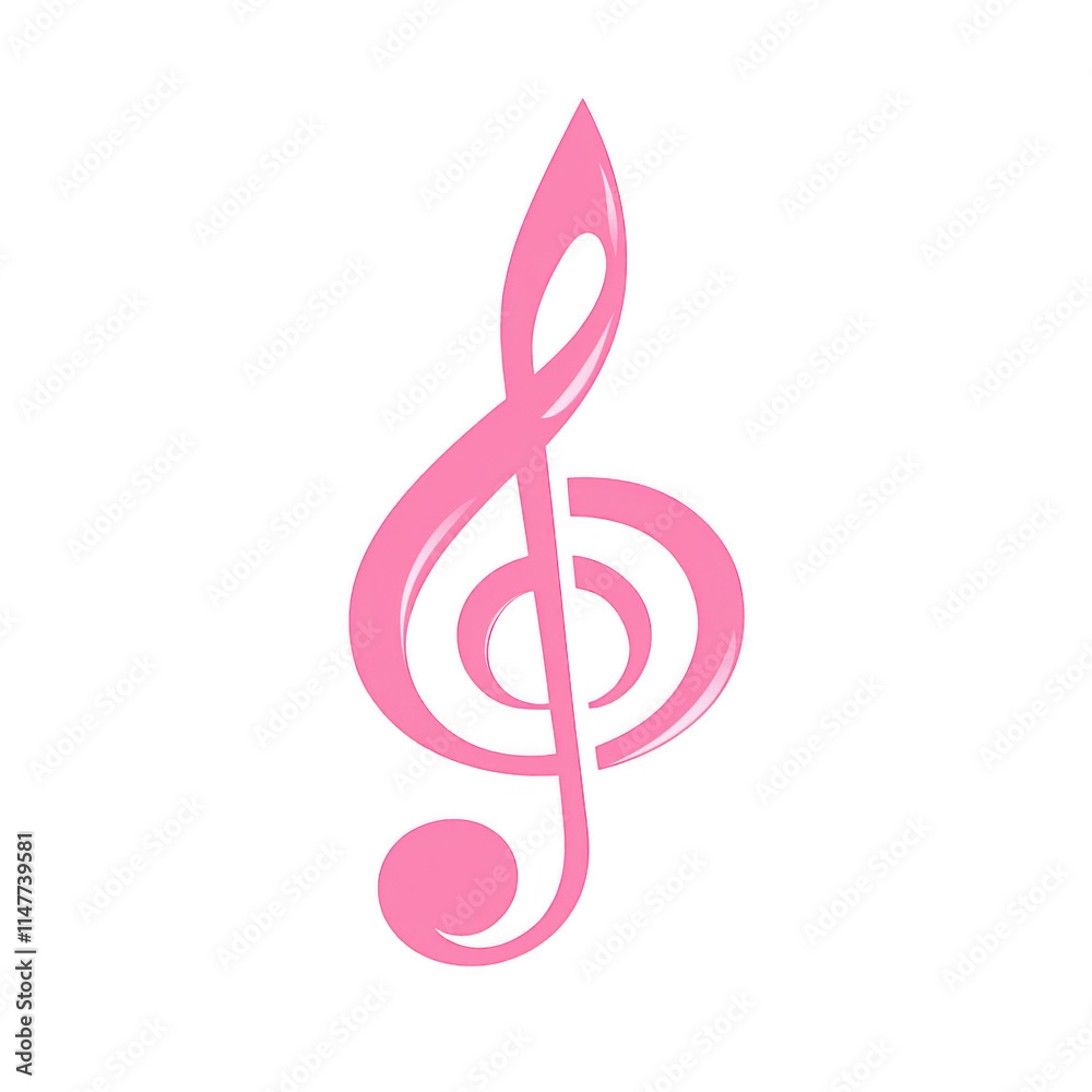 Obraz premium pink icon of Music Note isolated on a transparent background Minimalist flat icon, vector logo style sign clipart on a no background png