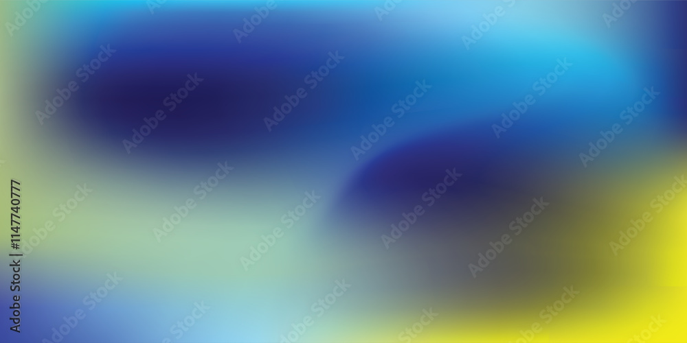 Fototapeta premium Blurred colored abstract background. Smooth transitions of iridescent colors. blue and yellow gradient. Rainbow backdrop.