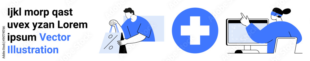 Medical team discussing surgery plans and consulting patient online, with a prominent medical cross symbol. Ideal for healthcare, telemedicine, surgery, medical consultation, hospital care, remote Medical team discussing surgery plans and consulting patient online, with a prominent medical cross symbol. Ideal for healthcare, telemedicine, surgery, medical consultation, hospital care, remote