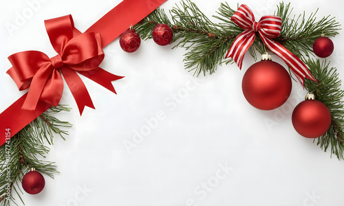 christmas ribbon copy space background photo