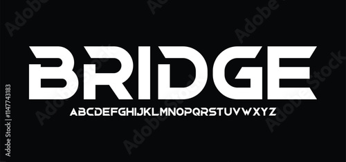 Abstract bold and modern, futuristic typeface alphabet font. vector illustration design