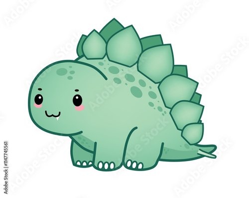 Cute stegosaurus dinosaur in children's style