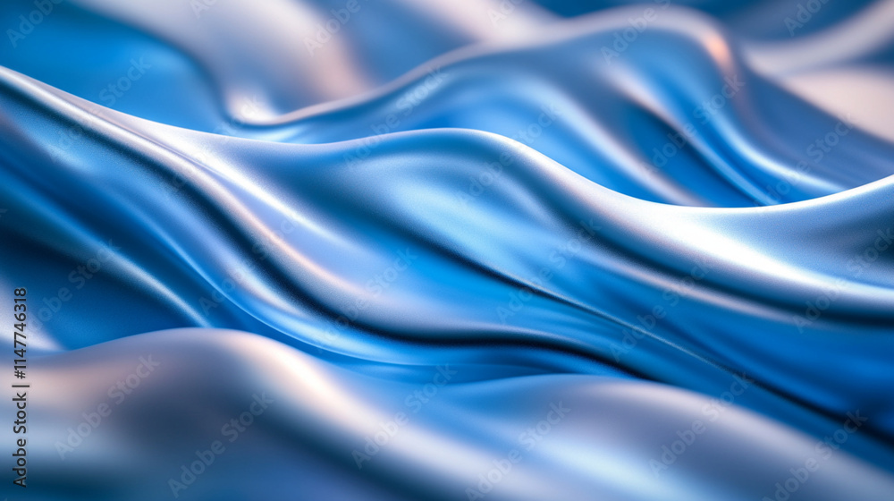 Fototapeta premium A blue fabric with a wave pattern