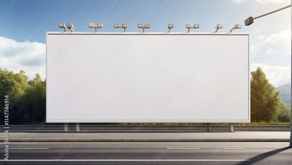 Obraz premium Commercial billboard mockup display design and outdoor background