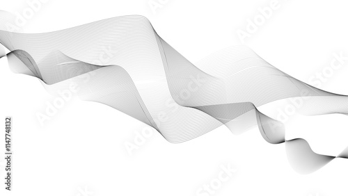 Abstract wave digital element for certificate design. Gray waves abstract business background. Technology wavy lines.