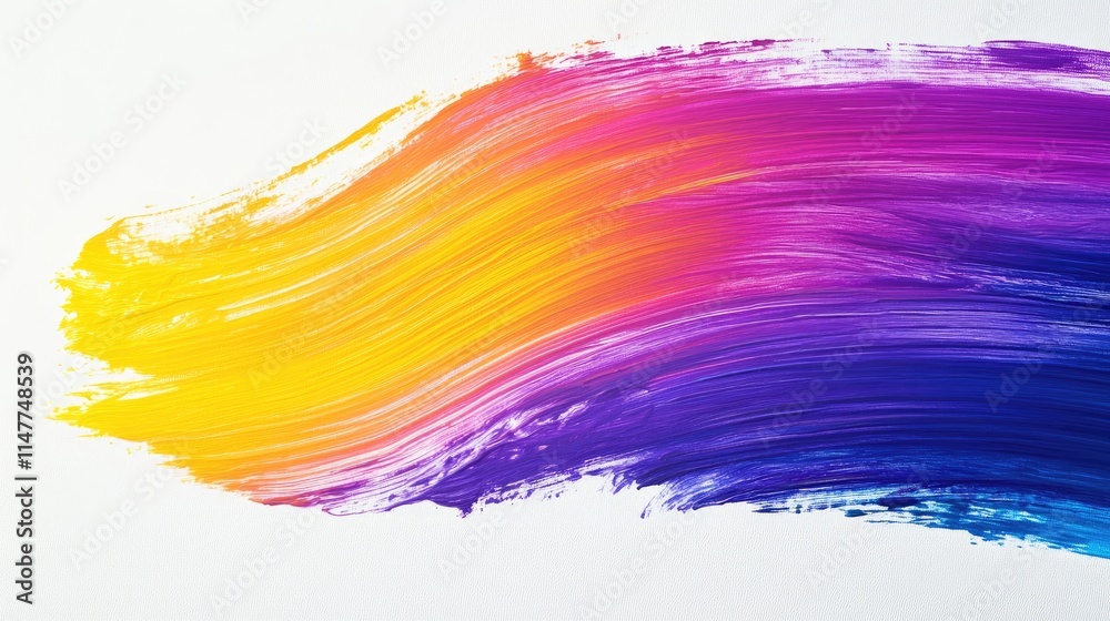 Creative brush strokes in neon purple, yellow, and cyan transition into a smooth gradient on a white canvas, showcasing modern artistic flair. Creative brush strokes in neon purple, yellow, and cyan transition into a smooth gradient on a white canvas, showcasing modern artistic flair.