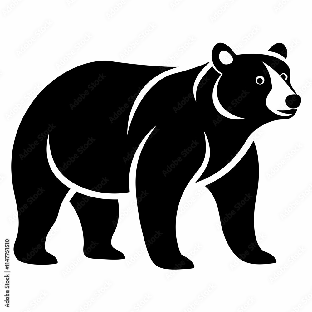 Stylized Bear with Bold Lines and Minimalist Design Stylized Bear with Bold Lines and Minimalist Design