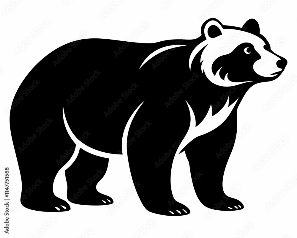 Stylized Bear with Bold Lines and Minimalist Design Stylized Bear with Bold Lines and Minimalist Design