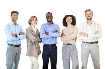 group of successful business people on a transparent background