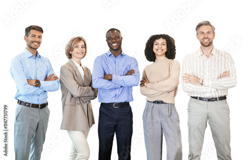 group of successful business people on a transparent background