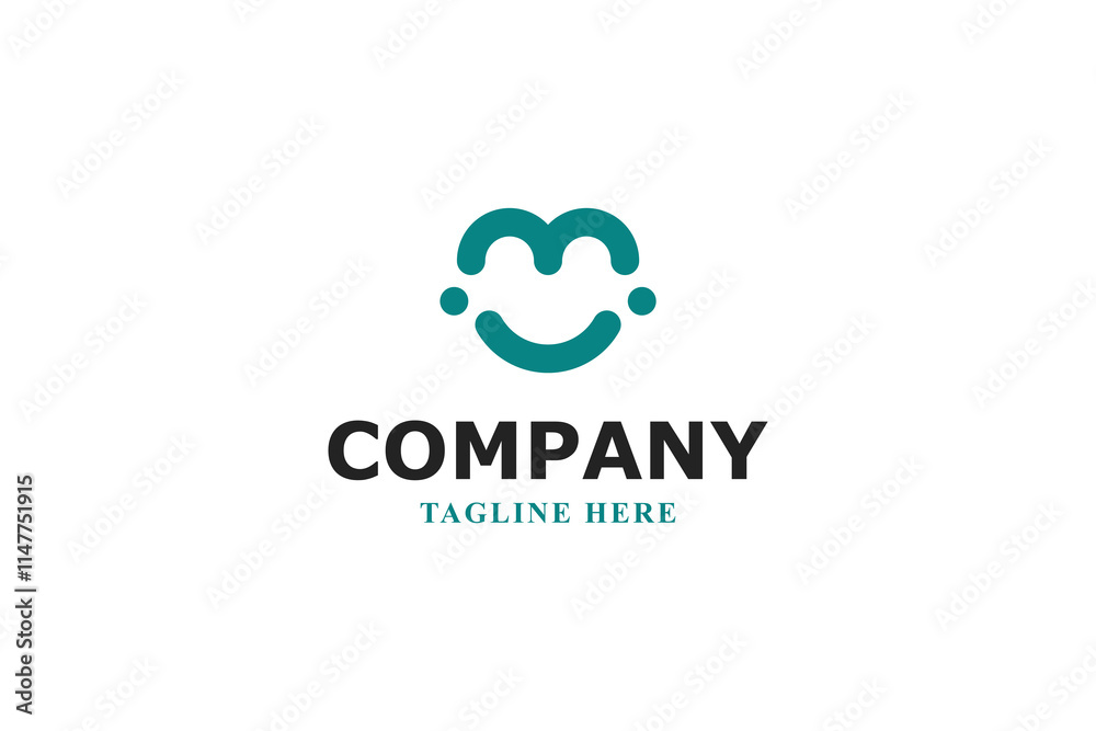 elegant letter m smile branding logo elegant letter m smile branding logo