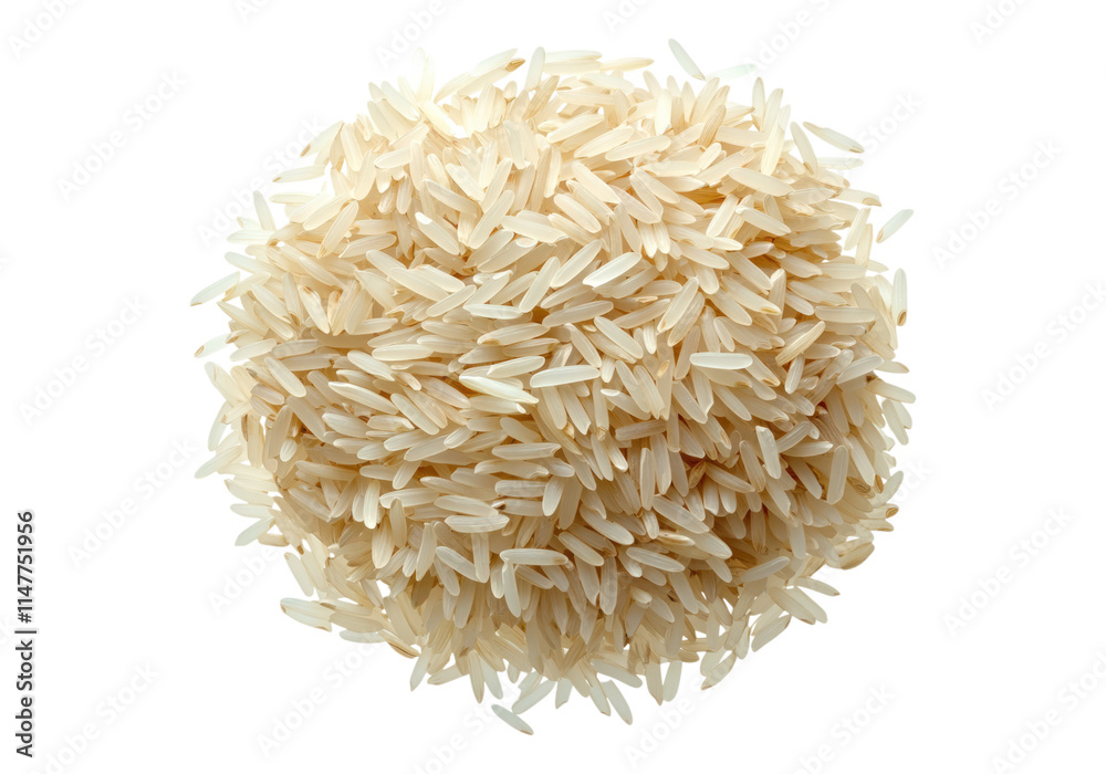 Close up pile of basmati rice. Transparent background .Isolated PNG Close up pile of basmati rice. Transparent background .Isolated PNG