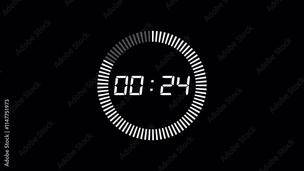 30 second countdown timer animation from 30 seconds to 0 seconds with alpha channel , 30 second countdown timer on a transparent background. 30 second countdown timer animation from 30 seconds to 0 seconds with alpha channel , 30 second countdown timer on a transparent background.