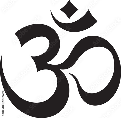Elegant Black Om Symbol Vector Illustration