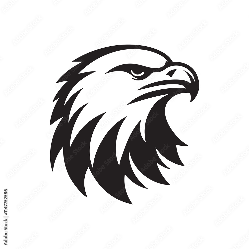 Eagle head silhouette vector illustration, head stylized logo Eagle head silhouette vector illustration, head stylized logo