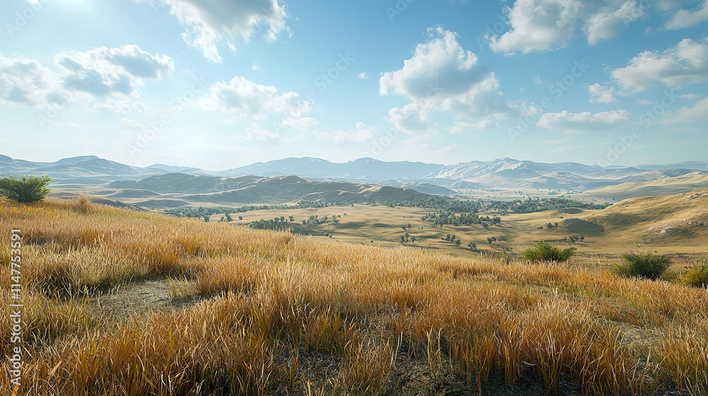 Panoramic Image of the Phonsavan Landscape with Rolling Hills Panoramic Image of the Phonsavan Landscape with Rolling Hills