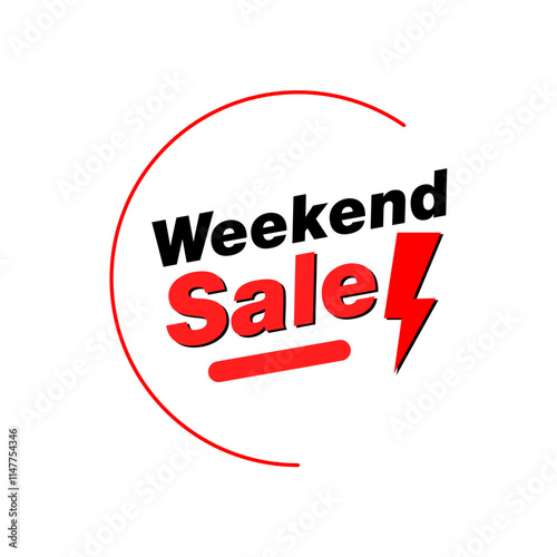 Weekend sale  banner vector design with flash sign