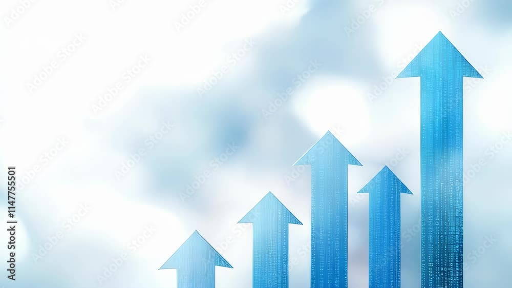 Dynamic Growth With Upward Trends Illustrated Through Vibrant Blue Arrows Dynamic Growth With Upward Trends Illustrated Through Vibrant Blue Arrows