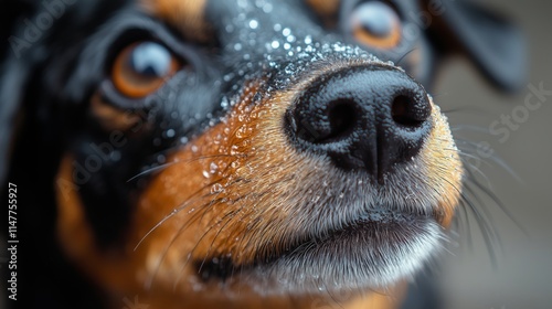 Charming Closeup of a Dog's Face Highlighting Its Features photo