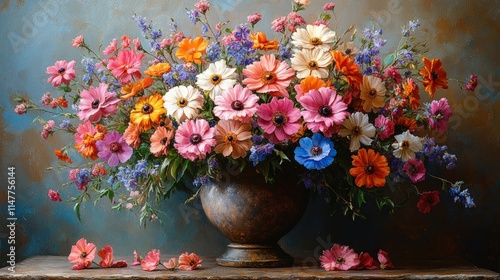 Wallpaper Mural Vibrant flower bouquet in ornate vase. Torontodigital.ca