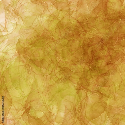 Abstract alcohol ink background in yellow color.