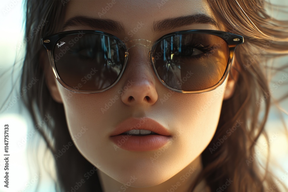 Naklejka premium Young model wearing sunglasses