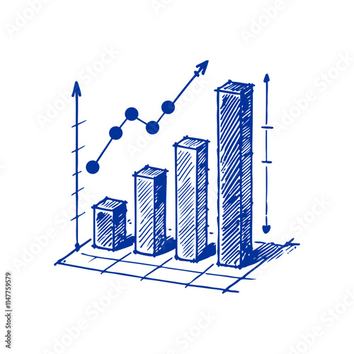 bar chart hand drawn vector sketch