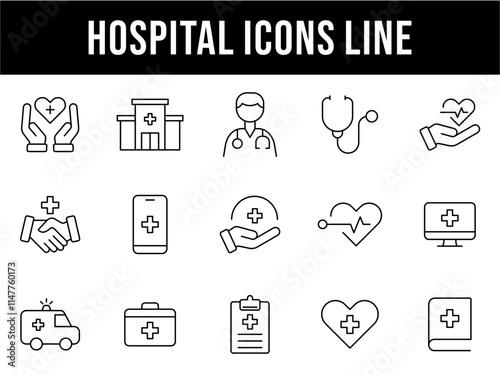Medical Line Editable Icons set. Vector illustration in modern thin line style of general medical icons: signs and symbols of medicine and pharmacology, hospital, doctor,